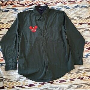 Vintage Disney World Mickeys Very Merry Christmas Party Mens L Button Down Shirt